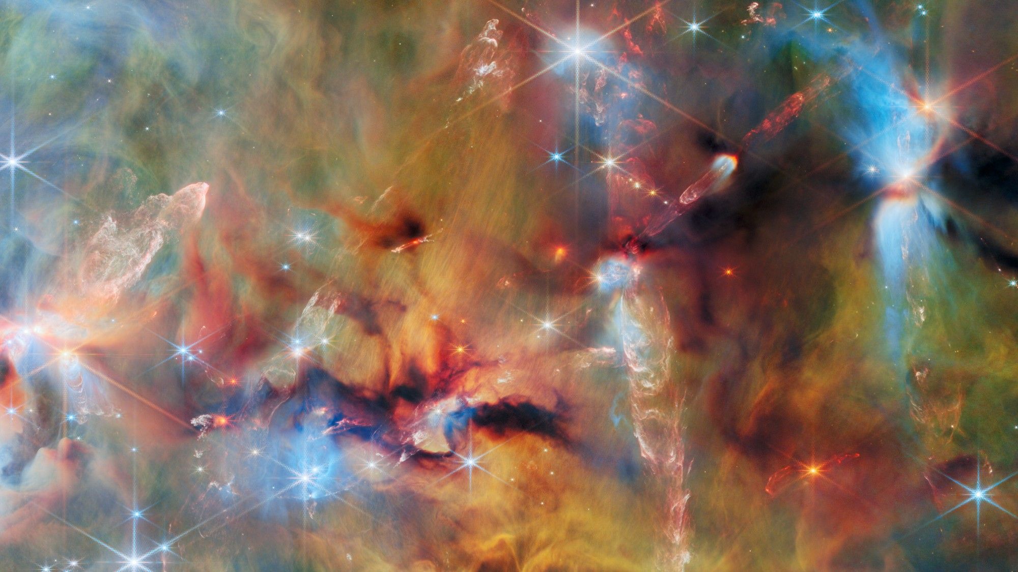 James Webb Telescope Captures Star-Forming Cloud in Orion's Sword